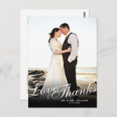 Stijlvol Elegant Script Modern Love Bedankt Briefk Briefkaart (Voorkant / Achterkant)