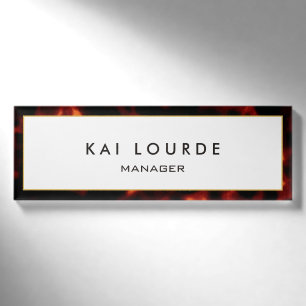 Stijlvol Elegant Tortoiseshel-naamlabel Naambadge