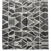 Stijlvol Elegant Zwart Wit geometrisch patroon Douchegordijn (Voorkant)