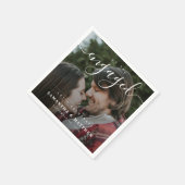 Stijlvol Elege Paar Foto Verlovingsfeest Servet (Hoek)