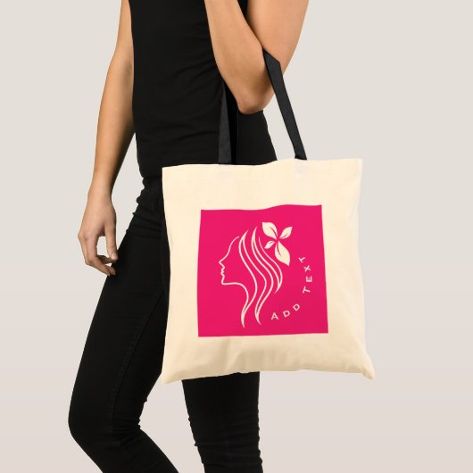 Stijlvol en Vrouwelijk Logo Roze Sfeer Voeg Tekst Tote Bag (Voorkant (product))