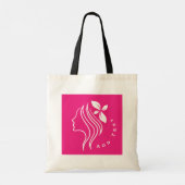 Stijlvol en Vrouwelijk Logo Roze Sfeer Voeg Tekst Tote Bag (Achterkant)