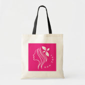 Stijlvol en Vrouwelijk Logo Roze Sfeer Voeg Tekst Tote Bag (Voorkant)