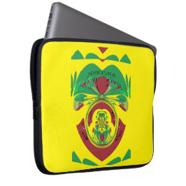 Stijlvol Ethiopisch rood, gouden, groen: bescherm  Laptop Sleeve