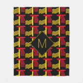 Stijlvol etnisch geometrisch monogram fleece deken (Voorkant)