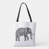 Stijlvol Fantasy Elephant Doodle 2 Tote Bag (Achterkant)