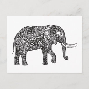 Stijlvol Fantasy Elephant Doodle Briefkaart