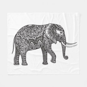 Stijlvol Fantasy Elephant Doodle Fleece Deken