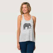 Stijlvol Fantasy Elephant Doodle Tanktop (Volledige Voorkant)