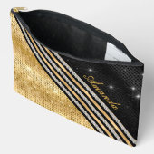 Stijlvol faux Crystal Gold en zwart, op maat gemaa Etui (Open)