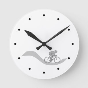 Stijlvol fietsontwerp in grijs. ronde klok