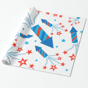 Stijlvol Fireworks Freedom Pattern Cadeaupapier