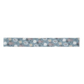 Stijlvol Floral Illustration Blue en Roos Pattern Lint (Voorkant)