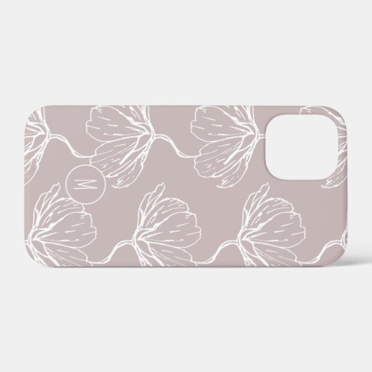 Stijlvol Floral Pattern Monogram Case-Mate iPhone Case (Achterkant (horizontaal))