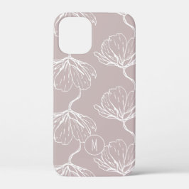 Stijlvol Floral Pattern Monogram iPhone 12 Mini Hoesje