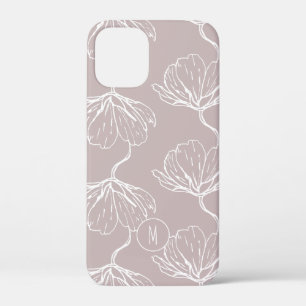 Stijlvol Floral Pattern Monogram iPhone 12 Mini Hoesje