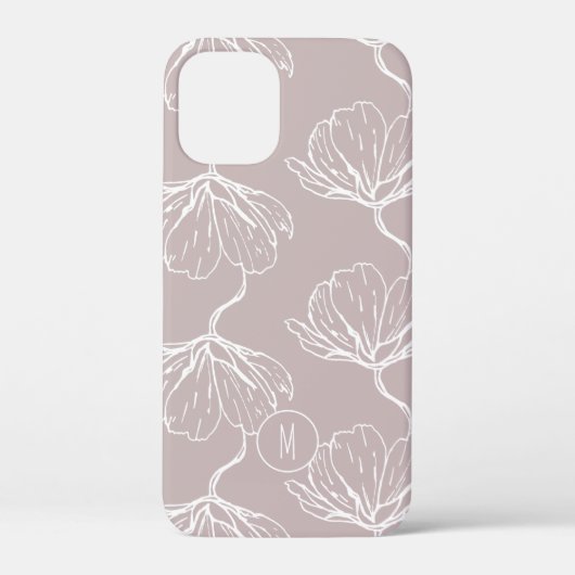 Stijlvol Floral Pattern Monogram Case-Mate iPhone Case (Achterkant)
