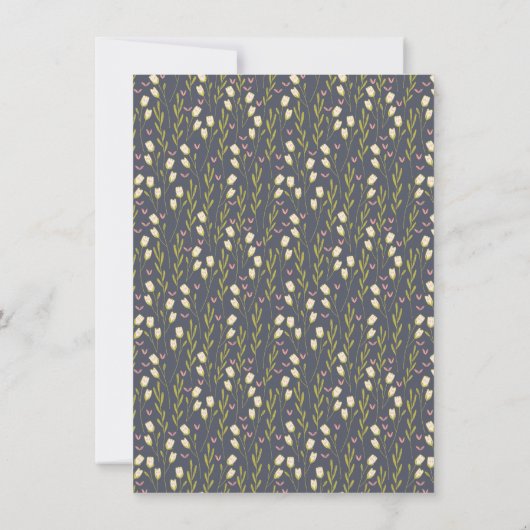 Stijlvol Floral Simple Custom Navy Vrijgezellenfee Kaart (Achterkant)
