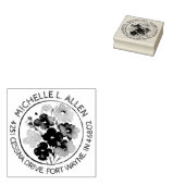 Stijlvol Flower Art retouradres Rubberstempel (Gestempeld)