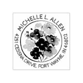 Stijlvol Flower Art retouradres Rubberstempel (Afrduk)