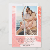 Stijlvol fotoweddenschap Getekend koraal sparen de Save The Date (Voorkant)