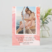 Stijlvol fotoweddenschap Getekend koraal sparen de Save The Date (Staand voorkant)