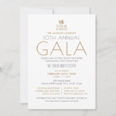 Stijlvol Gala Custom Event Logo Foto Wit Goud Kaart (Voorkant)