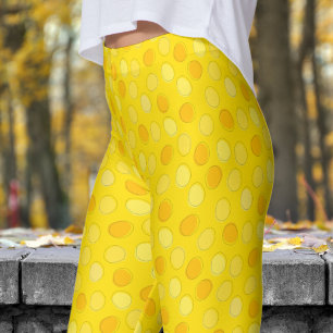 Stijlvol Geel en Gouden Polka Dot Patroon Leggings