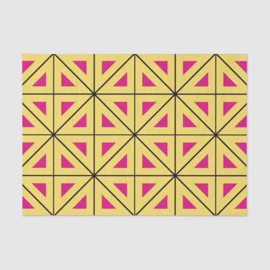 Stijlvol geel en roze geometrisch patroon tissuepapier (Voorkant)