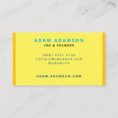 Stijlvol geel & goud Founder CEO President Visitekaartje (Achterkant)