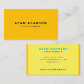 Stijlvol geel & goud Founder CEO President Visitekaartje (Voorkant / Achterkant)