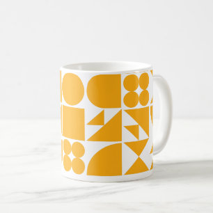 Stijlvol geel modern Geometrisch patroon Koffiemok