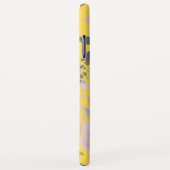 Stijlvol Geel Roze Bloempatroon met Monogram Case-Mate iPhone Case (Achterkant/rechts)