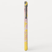 Stijlvol Geel Roze Bloempatroon met Monogram Case-Mate iPhone Case (Achterkant/links)