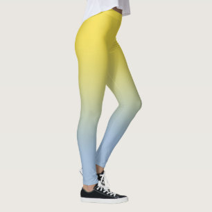 Stijlvol geel tot lichtblauw verloop leggings