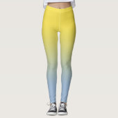 Stijlvol geel tot lichtblauw verloop leggings (Voorkant)