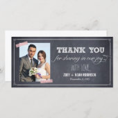Stijlvol gekrijte bruiloft Dank u fotokaarten Bedankkaart (Voorkant / Achterkant)