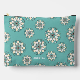 Stijlvol Geometric Blauwgroen Floral Mandala Geper Etui