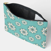 Stijlvol Geometric Blauwgroen Floral Mandala Geper Etui (Open)