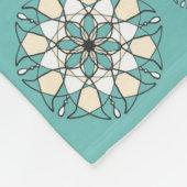Stijlvol Geometric Blauwgroen Floral Mandala Geper Fleece Deken (Hoek)