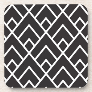 Stijlvol Geometric Diamond Grid Pattern Bier Onderzetter