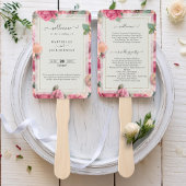 Stijlvol geometrisch blush roze bloemig Roos Save Handwaaier