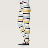 Stijlvol geometrisch gestreept patroon leggings (Links)