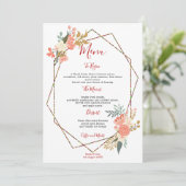 Stijlvol geometrisch Lijst Ambrose Florals Bruilof Menu (Staand voorkant)