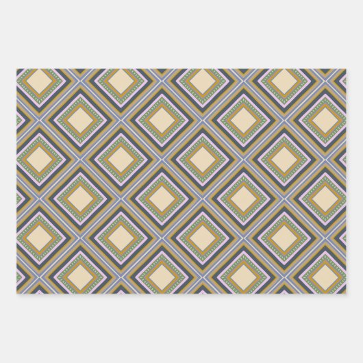 Stijlvol Geometrisch patroon in bruin zand Inpakpapier Vel (Voorkant)