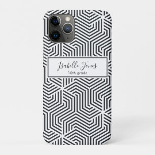 stijlvol geometrisch script aangepast aan school iPhone 11 pro hoesje