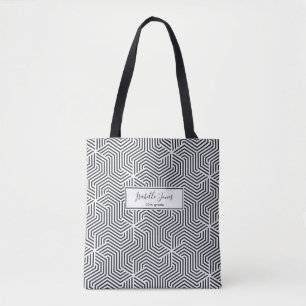 stijlvol geometrisch script aangepast college draagtas