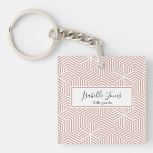 stijlvol geometrisch script aangepast schooltoetse sleutelhanger
