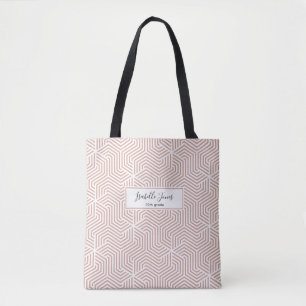 stijlvol geometrisch script gepersonaliseerd colle draagtas