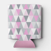 Stijlvol Geometrische roze grijs gepatterd Blikjeskoeler (Achterkant)